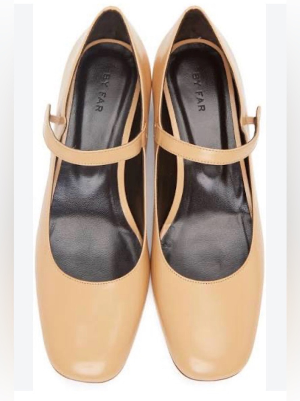 By Far 37 Ginny Mary Jane Pumps in Beige Nude Tan - Picture 9 of 9